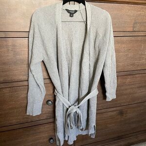 Simply Vera Vera Wang Light Gray Belted Cardigan